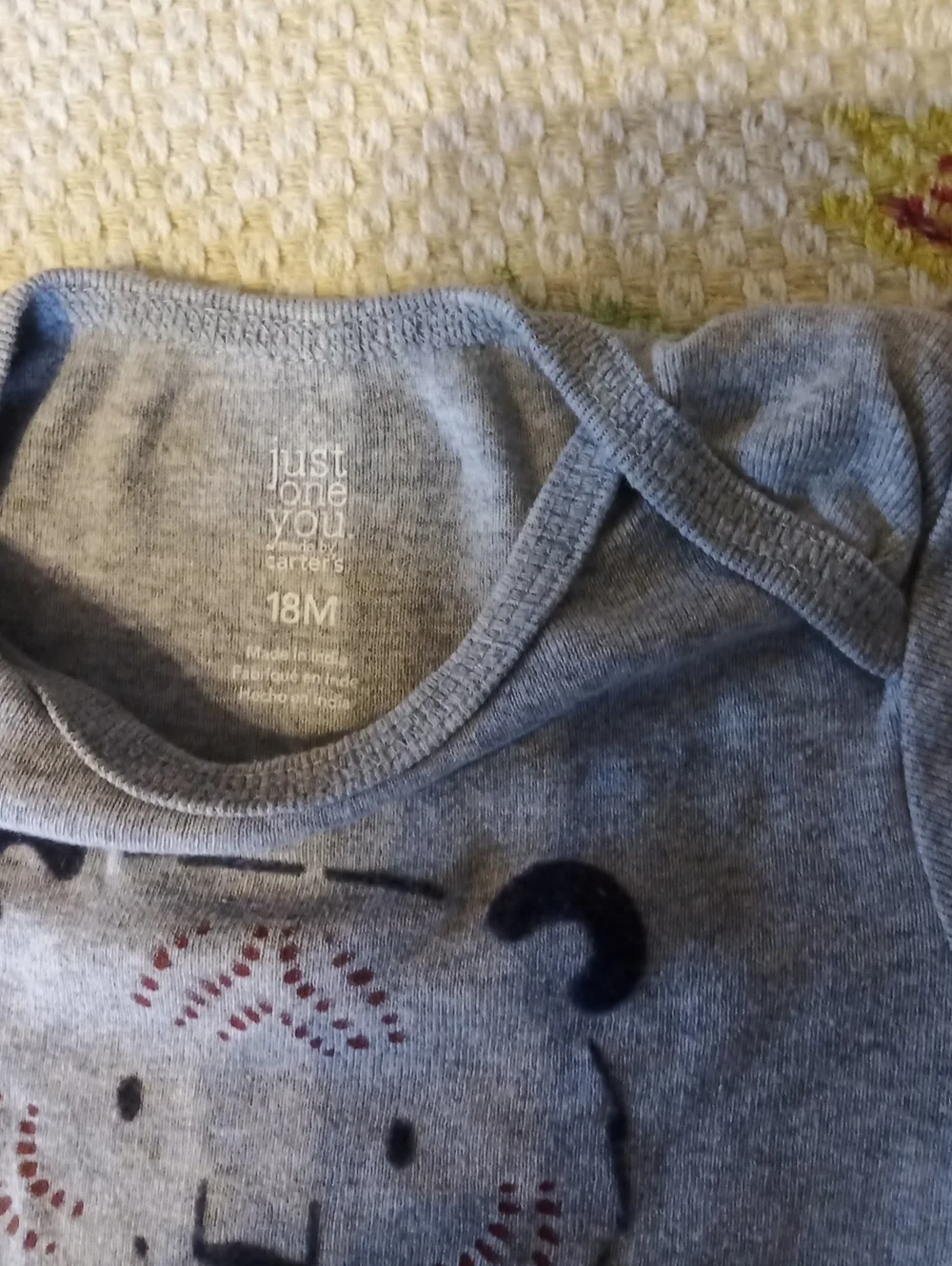 Gray 'Mighty Cute' Bear Graphic Baby Bodysuit - 18M